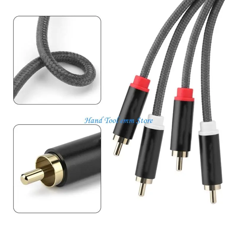H37F Household Media Line with Red White End Pair Gold Tone Ends and Color Guide for Speaker Placement Use Guide