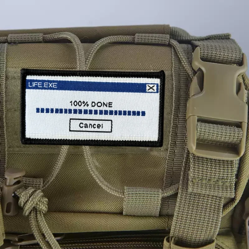 LIFE.EXE 100% تم إلغاء رقعة قماش للملابس التكتيكية المعنويات شارة هوك حلقة بقع عسكرية على ظهره ملصق #5