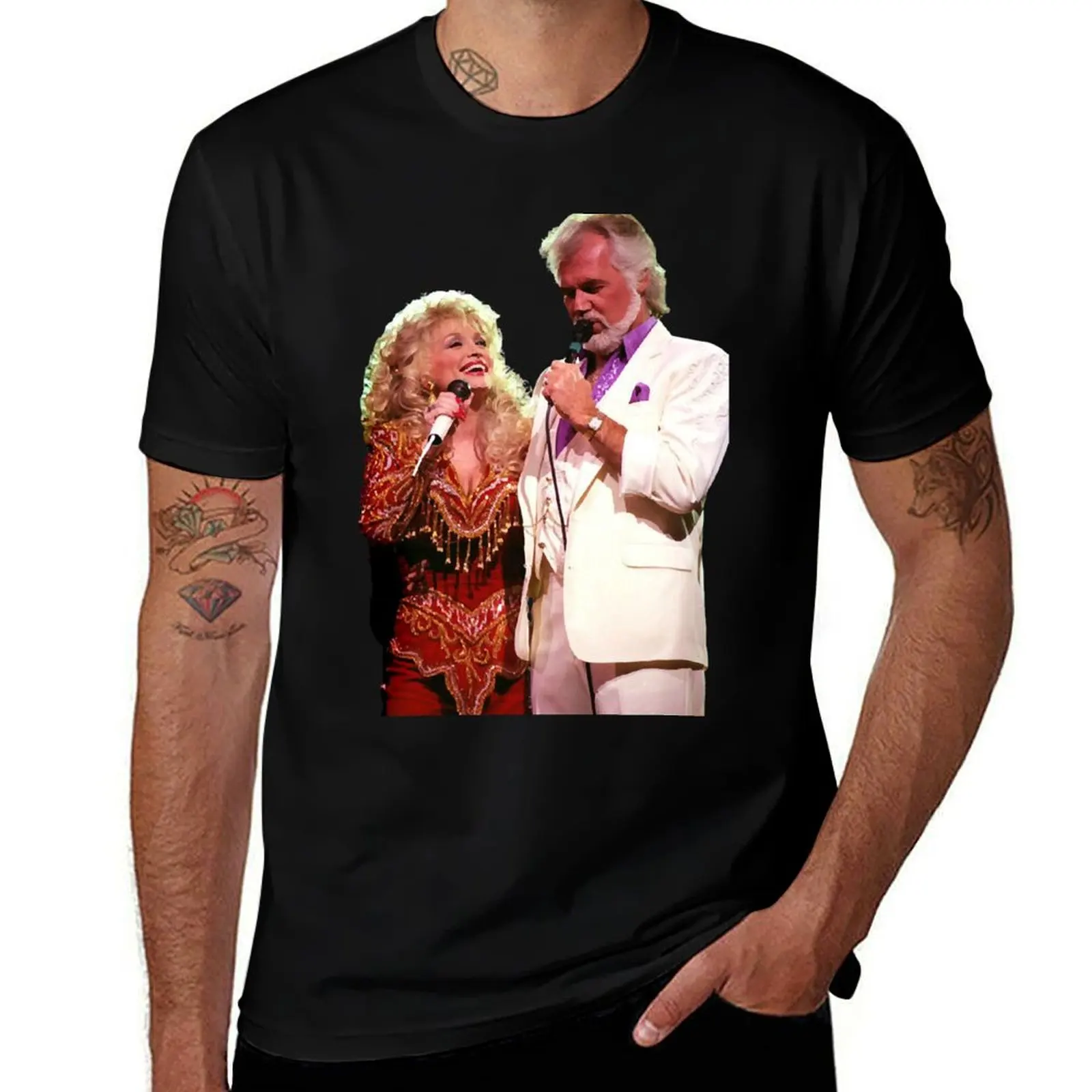 

Kenny Rogers and Dolly Parton - Country music singer Kenny Rogers T-Shirt Fashion Casual Short Sleeve T-Shirt