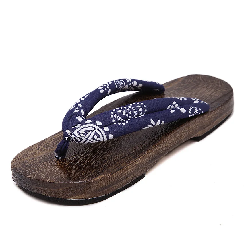 11 farben Holz Japanischen Traditionellen Flachen Boden Geta Paulownia Ninja Cosplay Clog Mann Frau Schuhe Flip Flop Sommer Sandalen