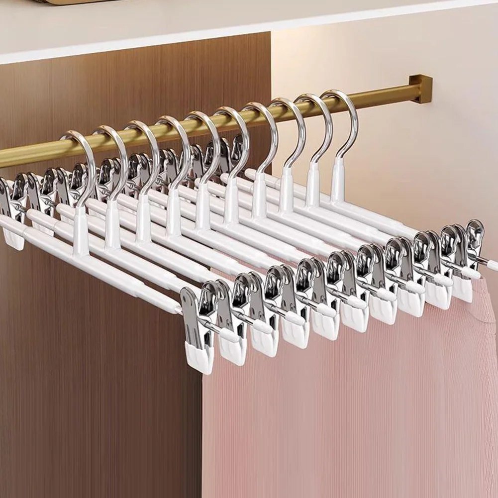 10pcs Metal Trouser Hanger Pants Rack Clip Multi-purpose Skirt Racks Non-slip Drying Hangers for Clothes Drying Trousers Coat