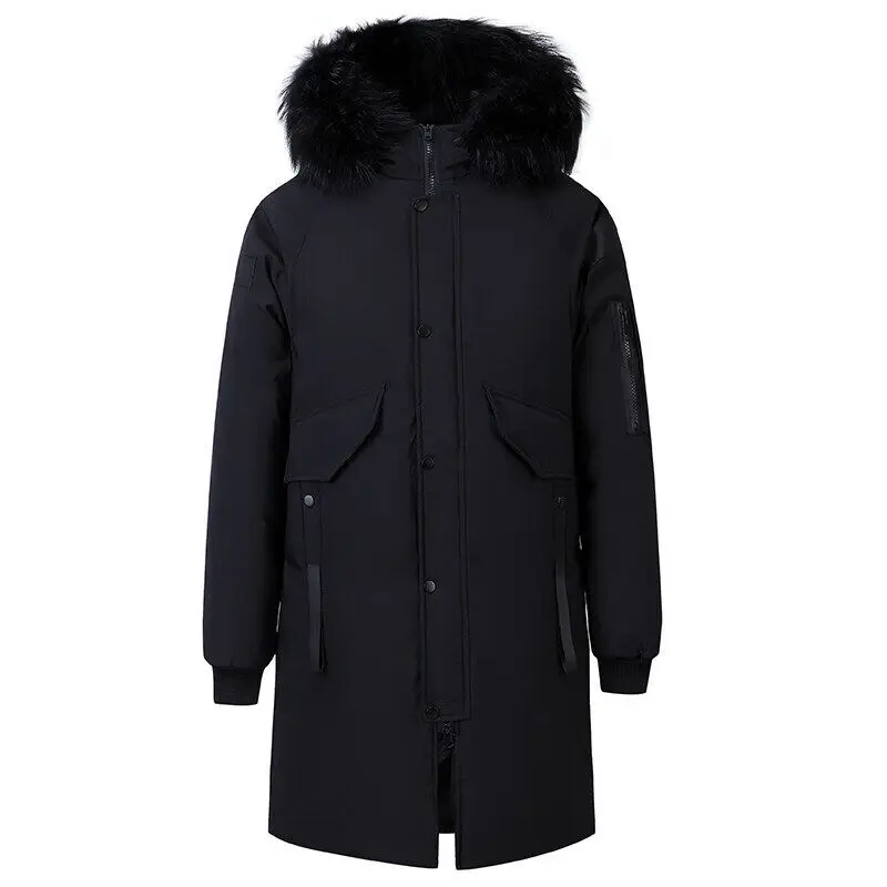 Down Jacket Men's Medium and Long Thickened Korean Version of Trendy Couple Pie To Overcome