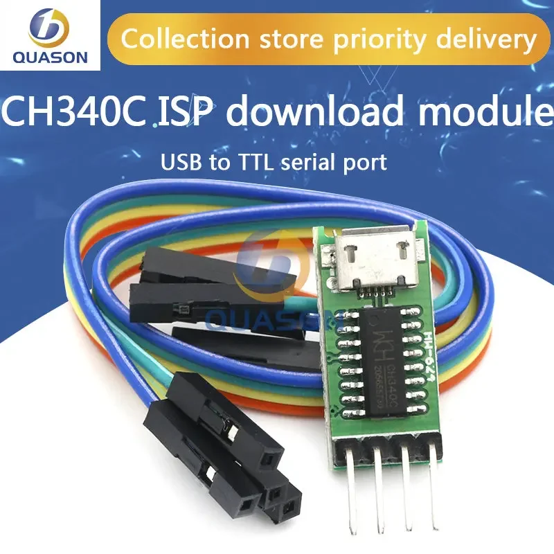 CH340C Micro USB to TTL Serial Port ISP Download Module 5V 3.3V 500ma Replace CH340G CH340T For STM32 51 With DuPont Line