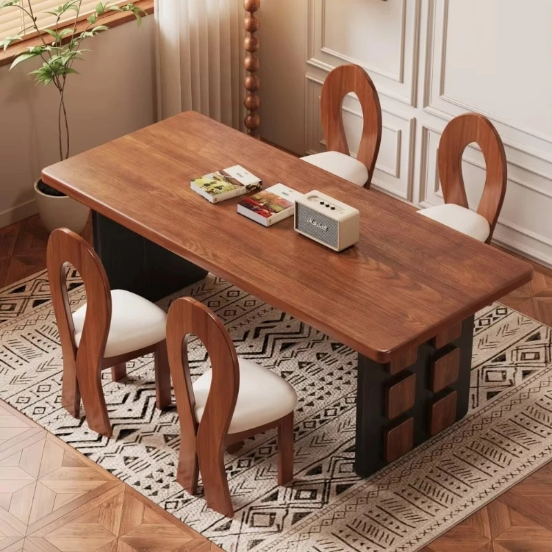 Multi-person desk furniture Modern medieval style wooden desk for living room