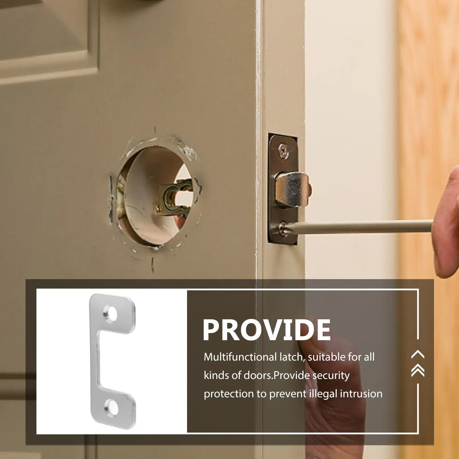 

Премиальная накладка из нержавеющей стали для дверных замков, совместимая с наружными и внутренними дверями, элегантная отделка, декоративная накладка на засов