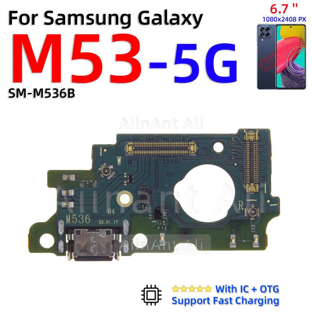 AiinAnt Dock USB Charger Connector Charging Port Flex Cable For Samsung Galaxy M30 M30s M31 M31s M32 M33 M40 M42 M51 M52 M53 M62