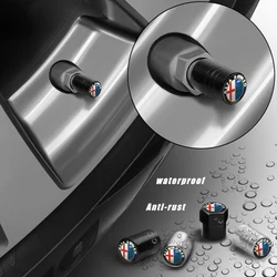 4PCS Car Tire Valve Caps Tyre Dust Cover Styling For Alfa Romeo Giulia Giulietta 159 Brera 4C TZ3 Duetto GT Mito Car Accessories