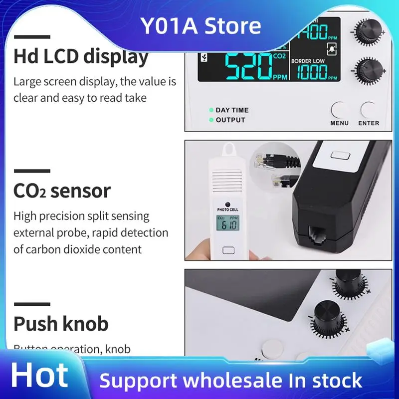 

Y01A Контроллер углекислого газа, одноканальный разделенный зонд, монитор CO2, редуктор давления CO2, клапан для теплицы, вилка европейского стандарта B