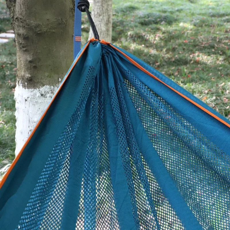 Portable Camping Mesh Hammock Breathable Open-weave Fabric Reinforced Binding Edges for Beach Backyard Hiking Families Outdoor Lovers camping hammock hammock
