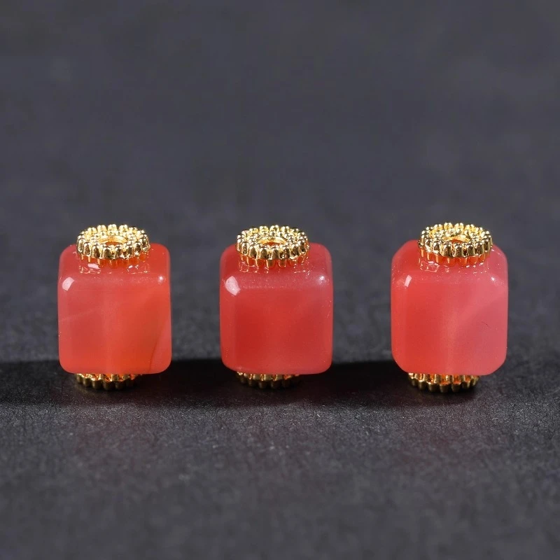 

Natural salt source agate sugar cube inlaid loose beads DIY bracelet accessories