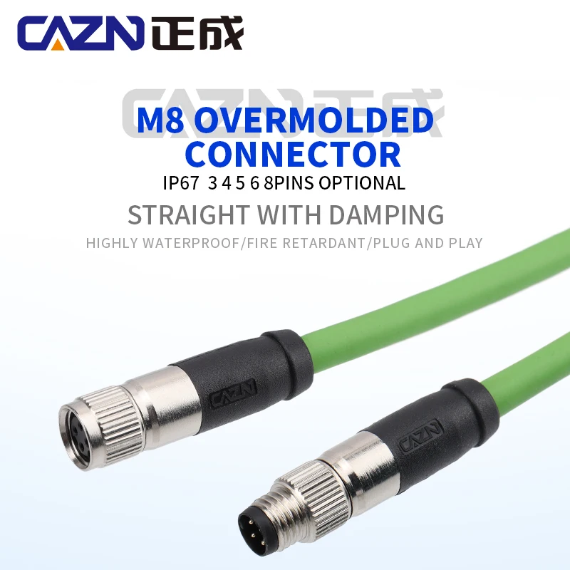 

M8 Single Ended Damping Anti-vibration Leads 3 4 5 6 8 Pins A B Type Straight Female Male 1 Meters PVC PUR Cables