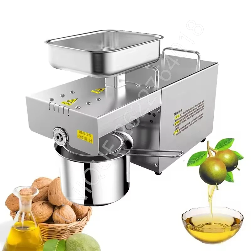 110/220V Full-Automatic Small Intelligent Commercial Stainless Steel Peanut Frying Machine for Oil Mill Household Oil Press