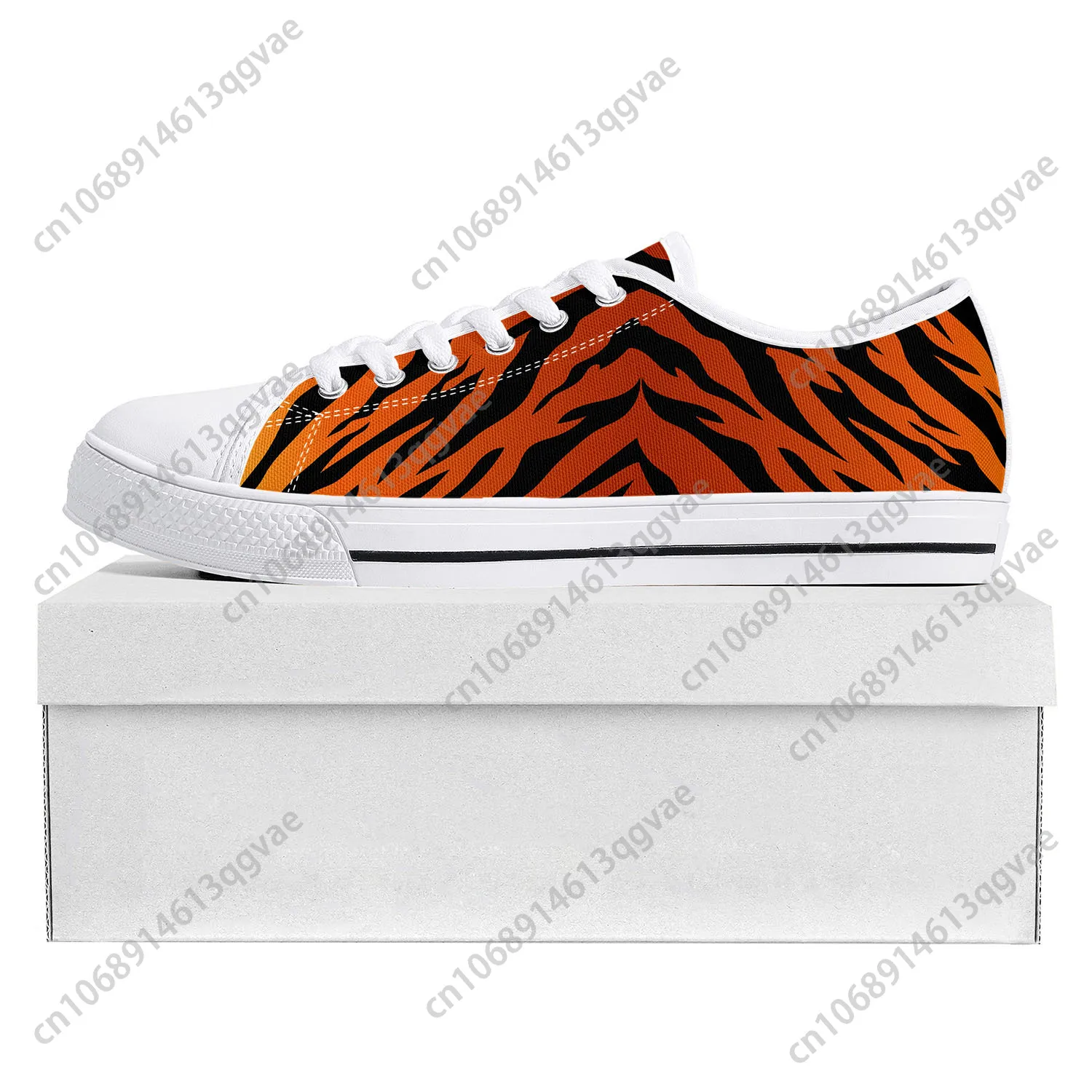 

Tiger Stripe 3D Print Low Top High Quality Sneakers Mens Womens Teenager Canvas Sneaker Tide Printed Causal Couple Custom Shoe