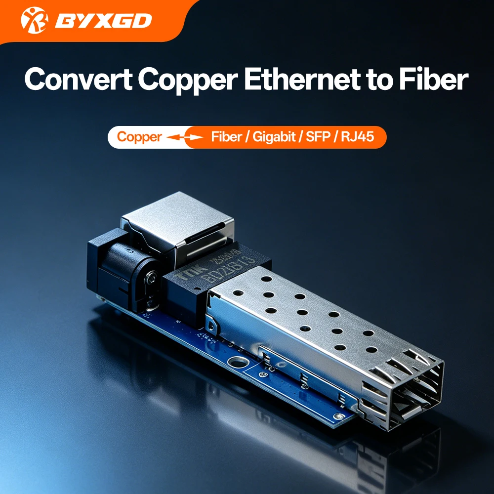 BYXGD Mini Gigabit SFP Media Converter PCBA 1×SFP 1×RJ45 Single/Multi Mode BiDi SFP Module for Surveillance Enterprise Network