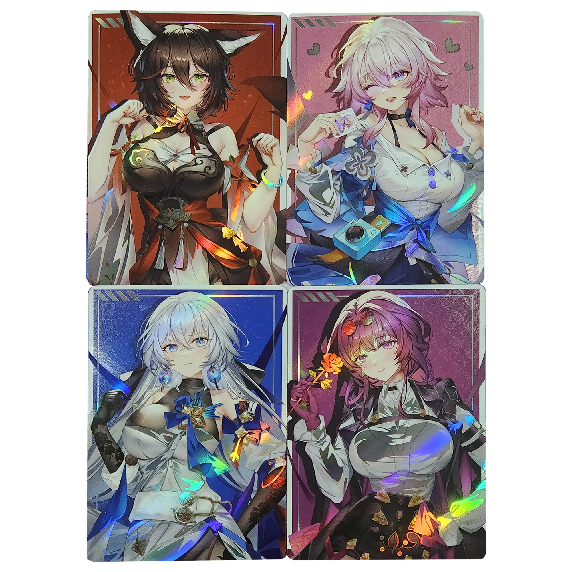 4 pz/set fai da te autofatto Honkai: Star Rail marzo 7Th Kafka Collection Card rifrazione colore Flash Yukong gioco Anime Card regalo giocattoli