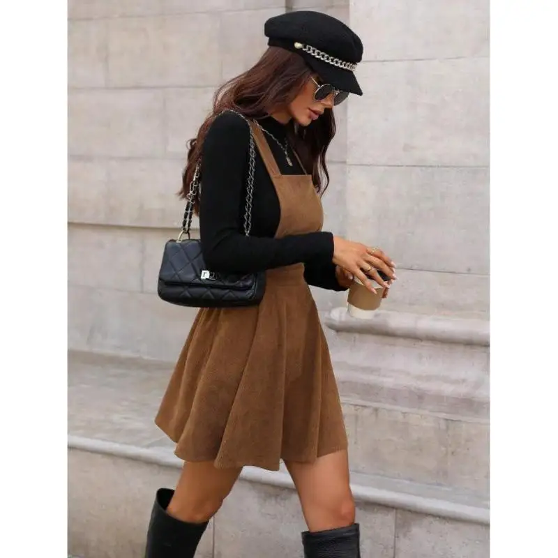 

New Y 89069 Casual Vintage Color Strap Dr Autumn Winter Sle Comfortable Sportswear Set Seven Sve Length