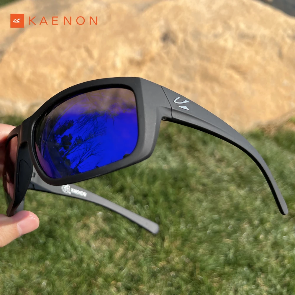 KAENON Brand Men Polarized Sunglasses Driving Eyewear TR90 Rectangle Outdoor Sports Fishing Sun Glasses Anti-Glare Goggles UV400