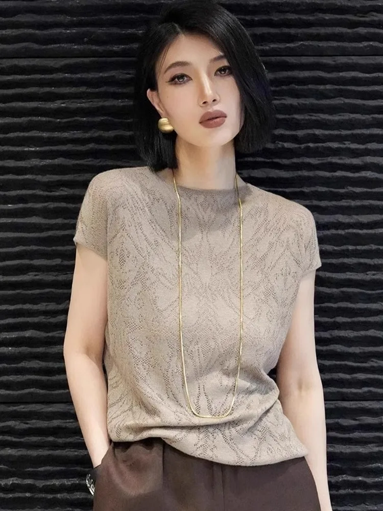 

Korean Anti-Aging Floral Design Versatile round Neck Fashionable Top Loose Casual Short Sleeve Summer New Style Women's T-shirt
