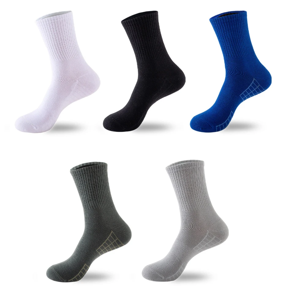 

5 Pairs Knee-High Athletic Knit Sport Walking Outdoor Compression Socks, for Running, Cycling, Basketball Trainning