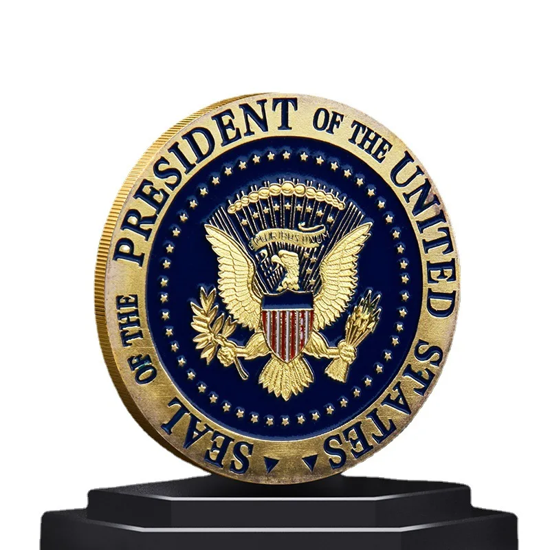 

BIDEN Challenge Commemorative Coin US Commemorative Medal Two tone Metal Silver Decorative Emblem Children's Gift