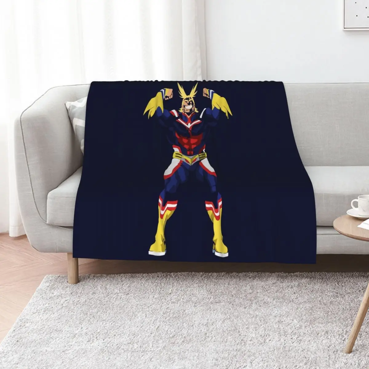 All Might outline Throw Blanket Soft Warm Blanket Gift for Men Women Adults