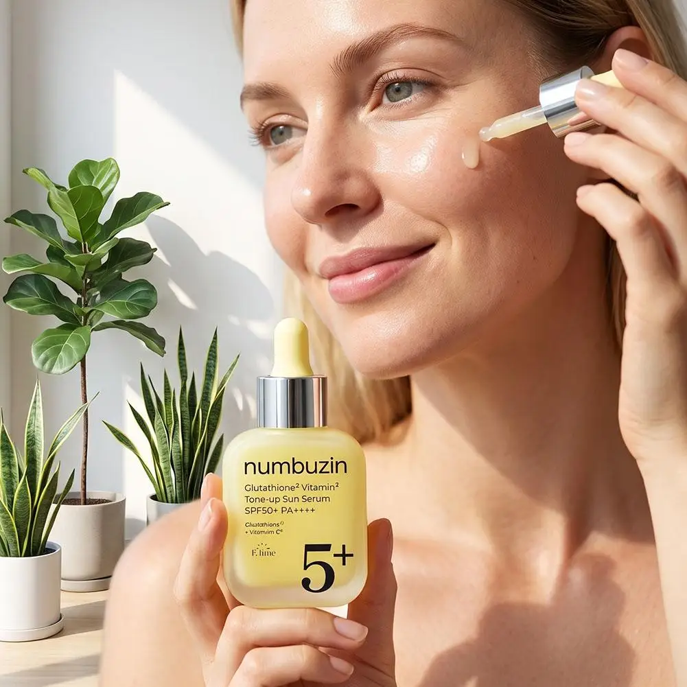 Glutathione Vitamin C Tone-Up UV Shield Featherlight Aqua Brightening Facial Serum For Lackluster Patchy Complexion