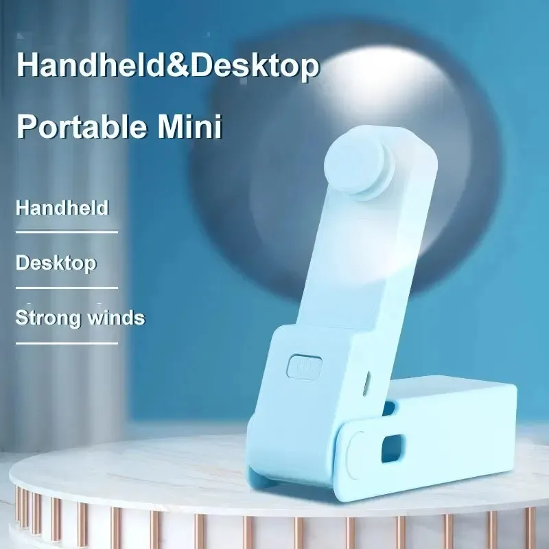1pc Mini Portable Fold Fan Originality Charging Household Electrical Appliances Desktop Electric Hold Small Air Cooler image 3