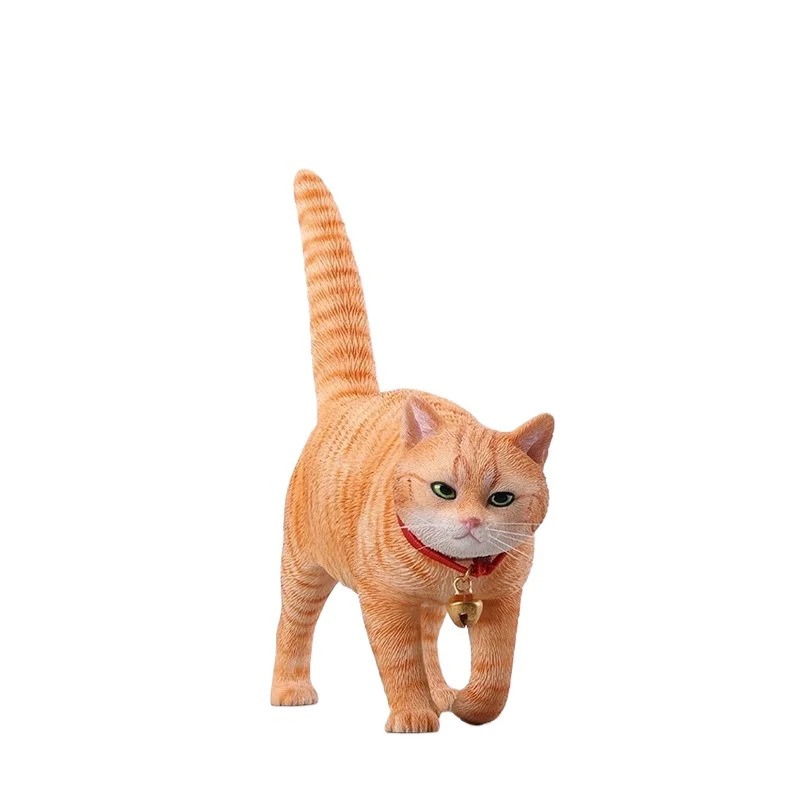 

Pastoral cat 7.0 model, orange cat three flower cat figure desktop trinket ornament gift