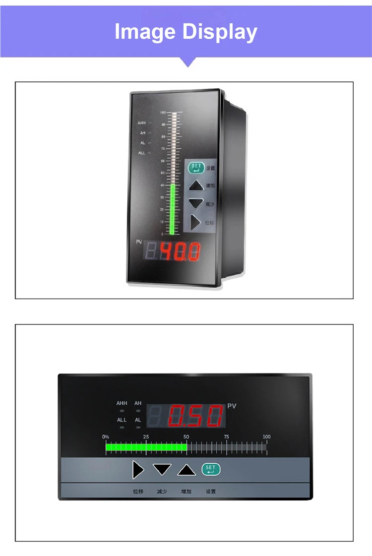 4-20mA LED Pressure Temperature Level Indicator Digital Display Controller RS485 Output Bar Graph Meter