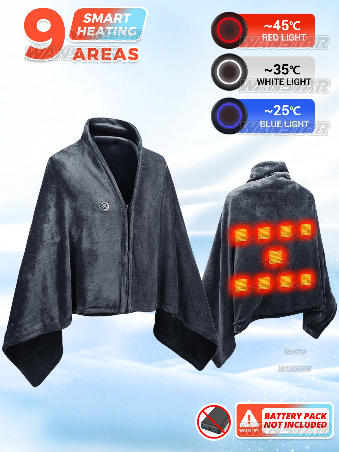 Winter Women Heated Shawl,with Smart Temp Control up to 45Celsius,Ideal for Outdoor Travel,Indoor Office Warmth,Perfect Gift
