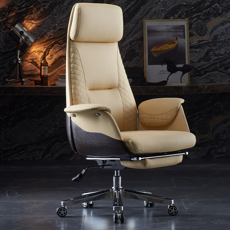 Leather office chair can lie down for business meeting computer chair, home study chair, luxury office chair, large class chair