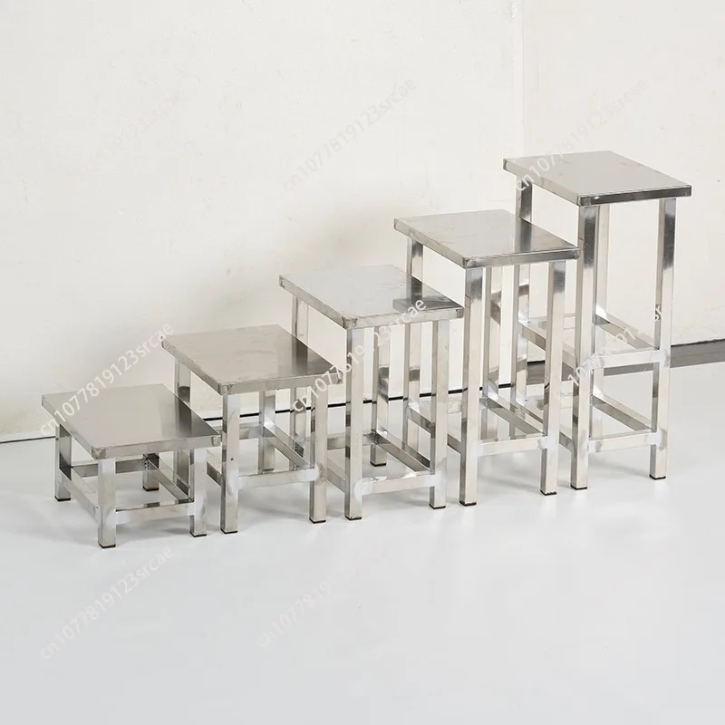 304 stainless steel stool square stool thickened waterproof stainless steel stool laboratory dust-free workshop assembly line