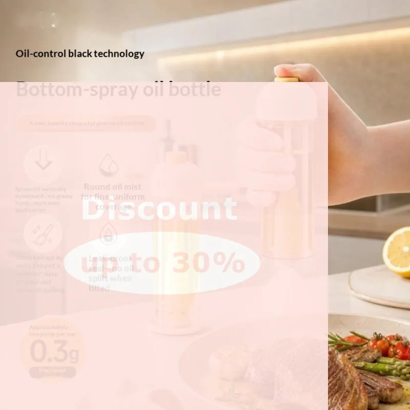 [Down Spray Oil Spray Bottle With Base Transparent Measuring Oil Mister Dispenser]