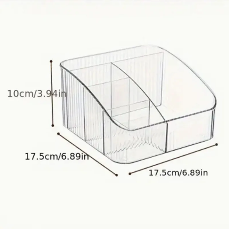 1pc Luxury Storage Desktop Cosmetics Pen Holder Sundry Storage Bucket Transparent Trapezoidal Skincare Product WashLipstick