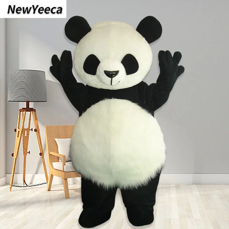 Panda traje mascote para adulto, traje de rua, urso bonito, personagem de anime, engraçado, hilariante, novo