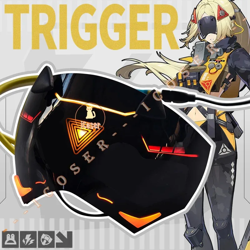 

Zenless Zone Zero Trigger Косплей Светящаяся маска Аксессуары Маска для глаз Obol Squad Хэллоуин Вечеринка для женщин Мужчин Карнавал День рождения