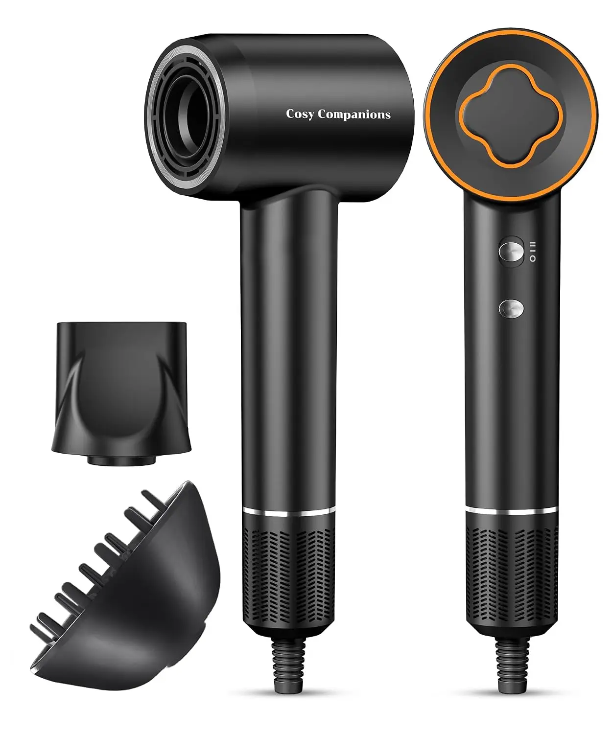 Ionic High-Speed Hair Dryer with 150K RPM Brushless Motor, Fast 2-5 Minute Drying, Low Noise, Lightweight Design, Includes Diffuser