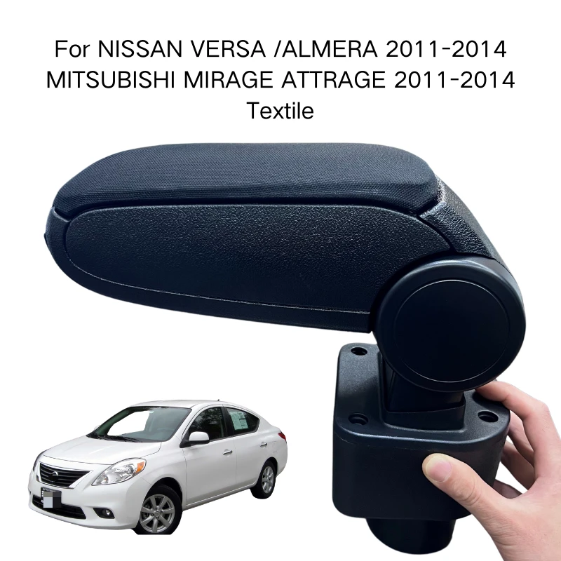 

Armrest For NISSAN VERSA /ALMERA 2011-2014 Textile Custom Fit Center Console Storage Box Vehicle Accessories Comfortable Driving