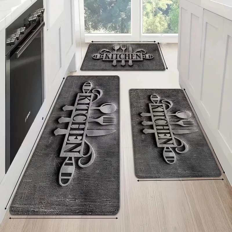 VIKAMA Non-slip Anti-fatigue Memory Foam Kitchen Mat Machine Washable for Entry Door Home Decor