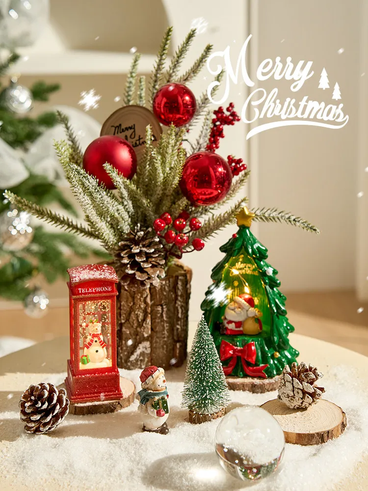 2025 New Christmas Tabletop Tree Decoration High End Atmosphere Scene Setting Decor
