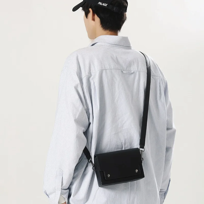 2026 Men's Texture Crossbody Hard Shell Box Bag Flap Small Square Bag PU Shoulder Purses And Handbags