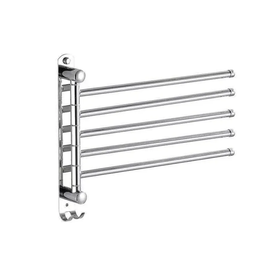 

Swivel Towel Rack 13.8" Thicken 304 Stainless Steel 2-Arm Towel Bar Space Saving Wall Mounted Towel Holder with Hook Rustproof