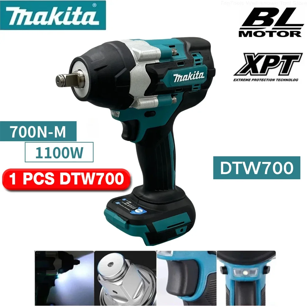 Makita DTW700 18V brushless electric wrench Cordless drill screwdriver High torque electric tool Torque wrench rechargeable bran