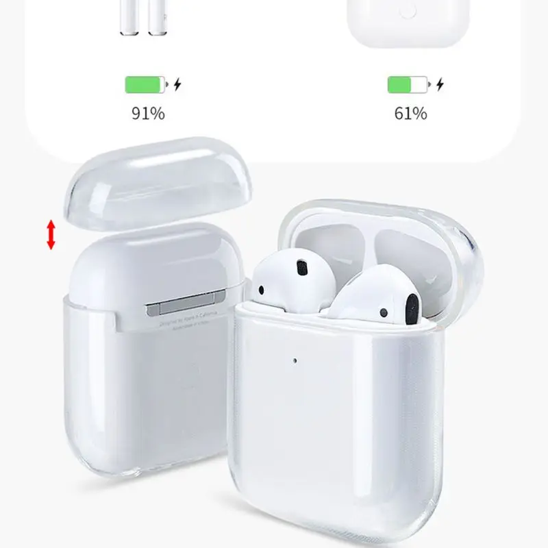 Full Protective Wireless Soft TPU Earphone Box para Apple, Drop Shipping