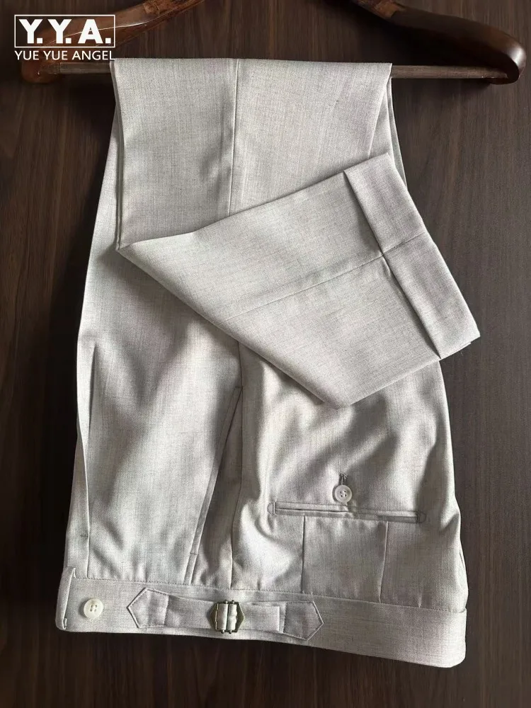 Spring Summer High Quality Linen Suit Pants Business Work Cargo Pants Breathable High Waist Slim Fit Pencil Pants Long Trousers