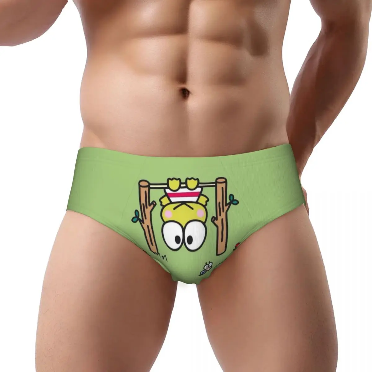 Custom Men's Keroppi Anime Panties Underwear Male Breathable Briefs Underpants