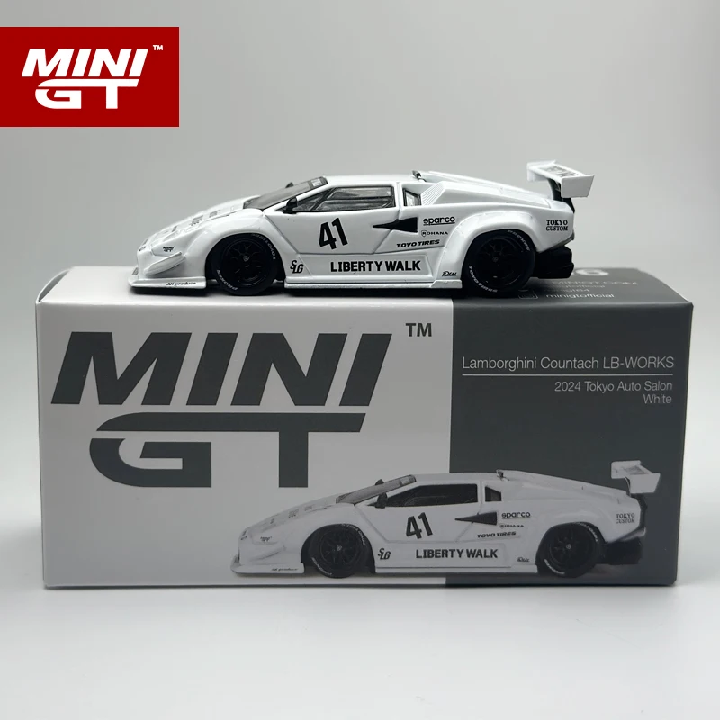 MINIGT 1:64 Lamborghini Countach LB-WORKS White 2024 alloy car