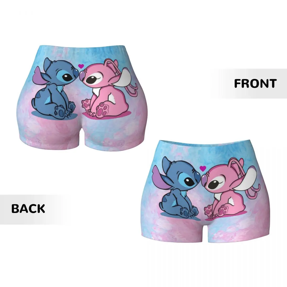 Custom Women Lilo And Stitch Pattern Kawaii Workout Yoga Shorts Gym Athletic Running Volleyball Shorts