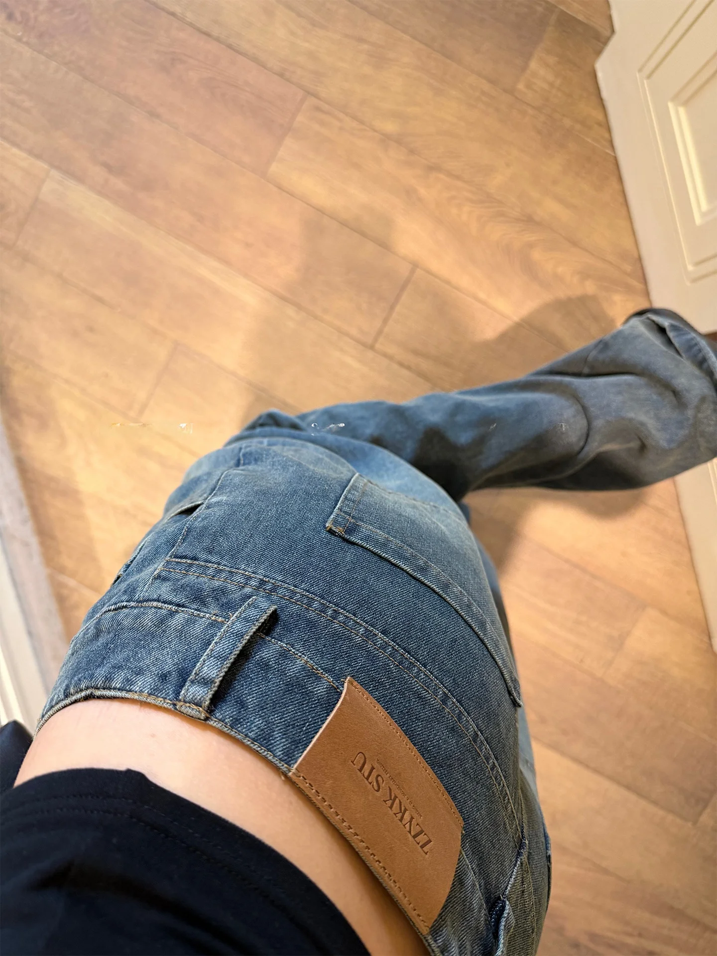 

Женские джинсы Zzykk с низкой талией, прямые, удлиненные, винтажные, из денима, весна-лето, премиум-класса