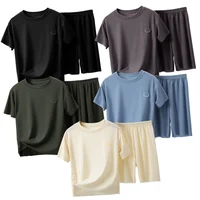 2/4 Pieces Children's Summer Thin Short-sleeved Shorts Ice Silk Suit Boys and Girls Casual Joker Home Clothes 2-piece Suit. 2
